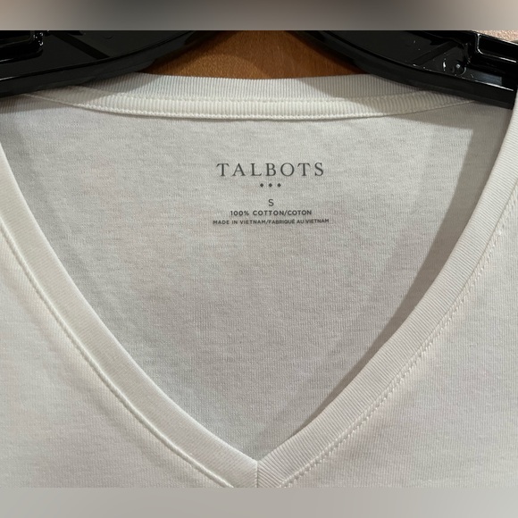 TALBOTS LONG SLEEVE WHITE V-NECK T-SHIRT SZ S - Picture 3 of 6